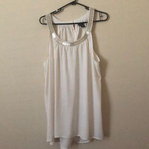 White hi low blouse